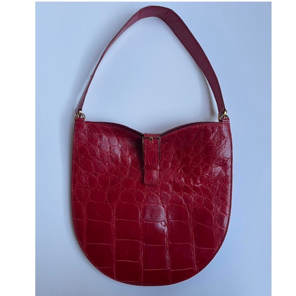 Vintage Suarez Red Alligator Shoulder Bag
